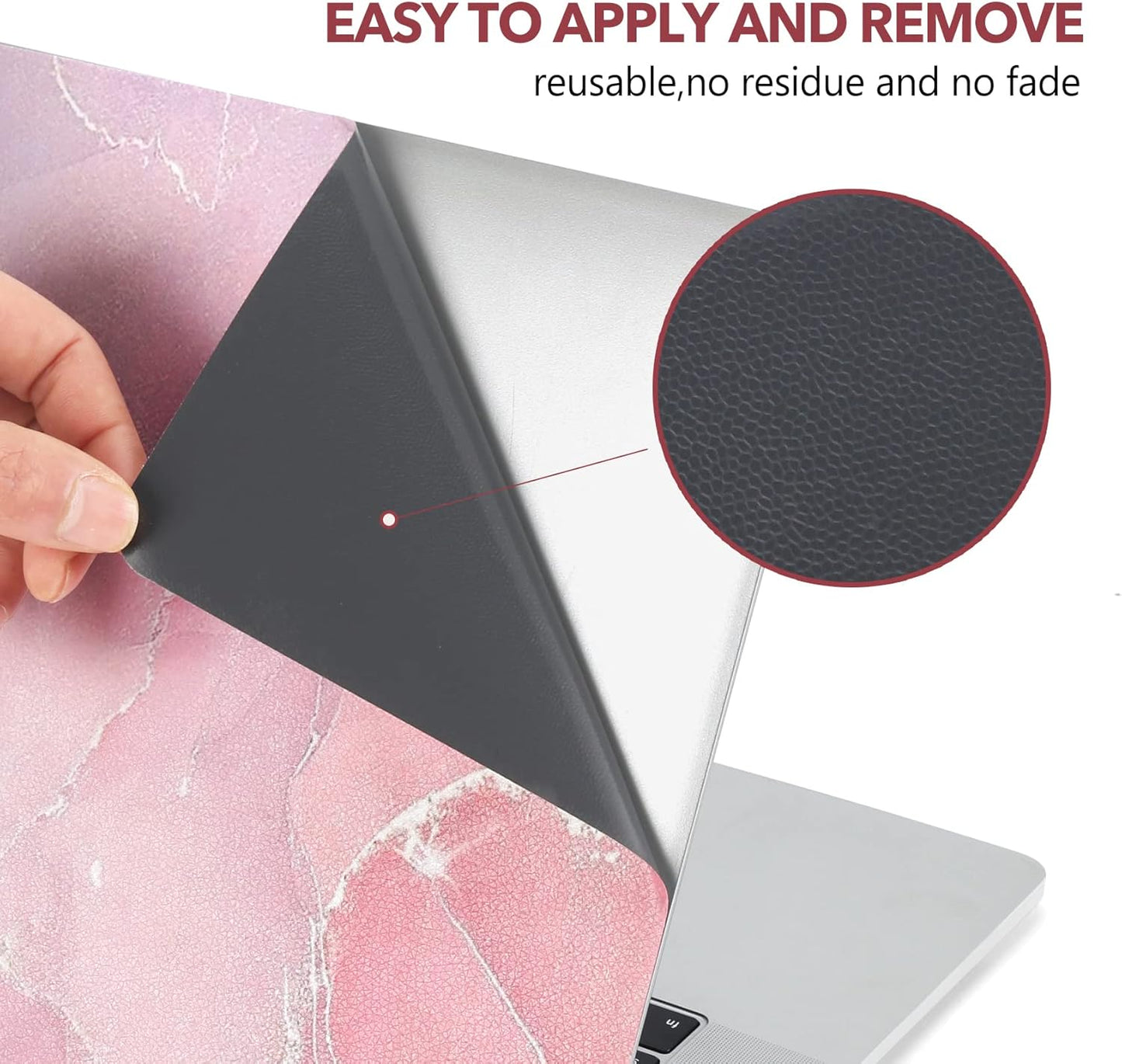 Laptop Skin Sticker Decal, 12 13 13.3 14 15 15.4 15.6 Inch Laptop Art Decal Protector Notebook Netbook PC 15.6" Universal Vinyl Cover, Nude Pink Marble