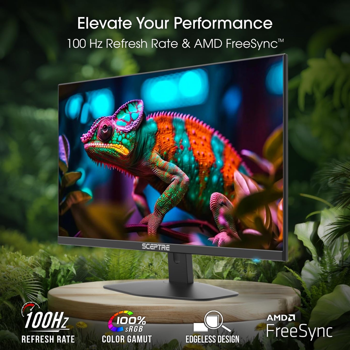 New 27-Inch Gaming Monitor 100Hz 1Ms Displayport HDMI X2 100% Srgb AMD Freesync Build-In Speakers, Eye Care Frameless Machine Black 2024 (E275W-FW100T)