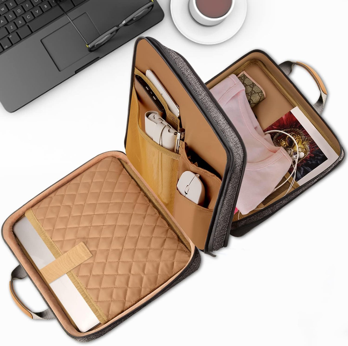 Slim Expandable Laptop Case 15.6 Inch Sleeve Upgraded Protective Durable Recycled Carrying Case Compatible with Macbook 15" & 16" and Most 15" 15.6" 16" Notebook,D01G01