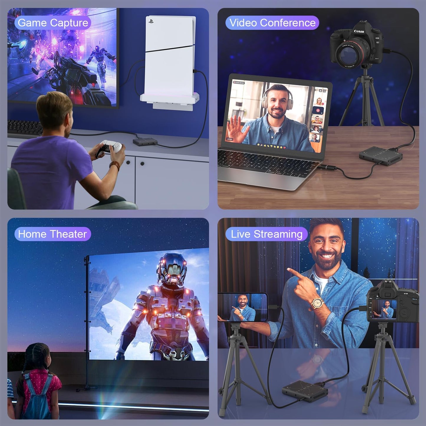 4K Video Capture Card, Stream and Record in 4K30 HDR10,1080P120 with Ultra-Low Latency on PS5, Ps4/Pro, Xbox Series X/S, Xbox One X/S,Switch/Oled, Steam Deck,Camera in OBS and More