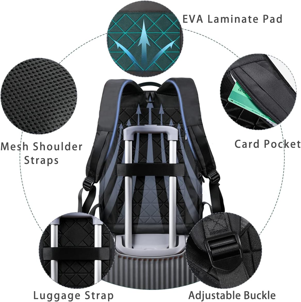 Backpack for Men Business Slim Backpack with USB Charger Computer Lightweight Anti-Theft Travel Backpacks 15.6 Inch Water Resistant Laptop Bag for Work Office College-Black