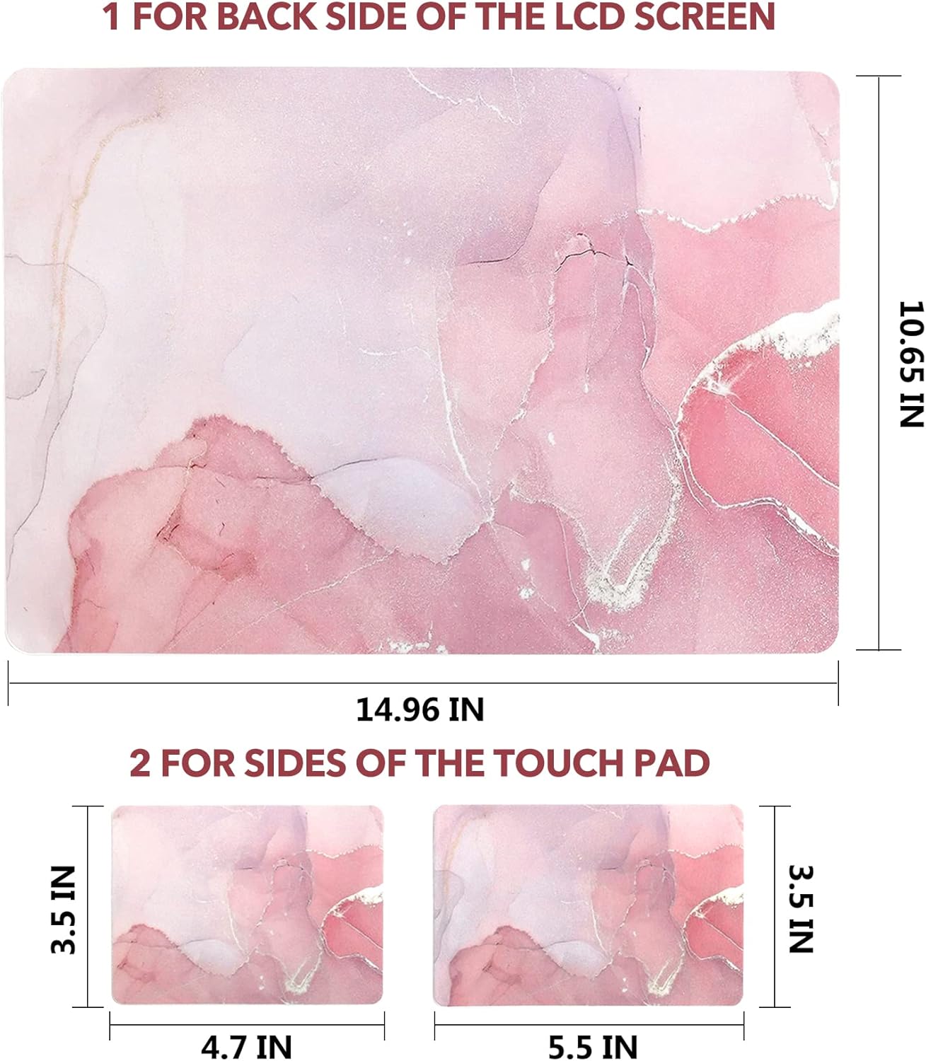 Laptop Skin Sticker Decal, 12 13 13.3 14 15 15.4 15.6 Inch Laptop Art Decal Protector Notebook Netbook PC 15.6" Universal Vinyl Cover, Nude Pink Marble