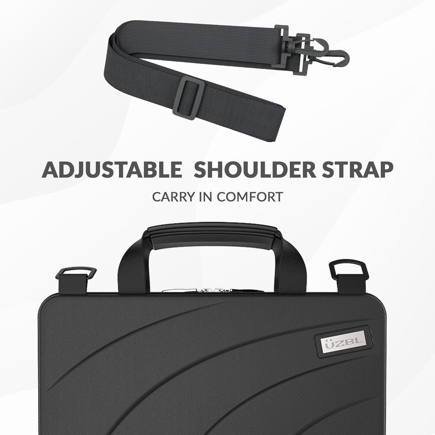 13-14 Inch Protective Always-On Chromebook Hard Case with Adjustable Shoulder Strap and Carrying Handles