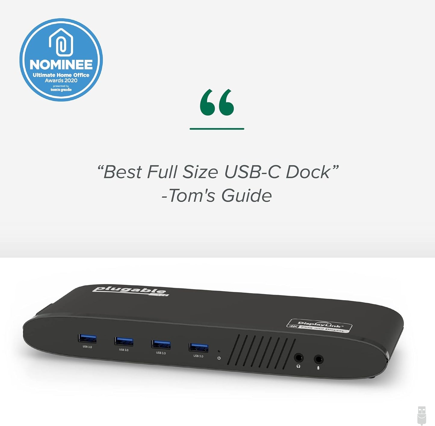 Universal Laptop Docking Station, 4K Dual Monitor, Displayport or HDMI, Windows Mac or Chromeos Laptops, USB-C or USB 3.0, Adds 2 Displays, Ethernet, Audio, 6 USB Ports