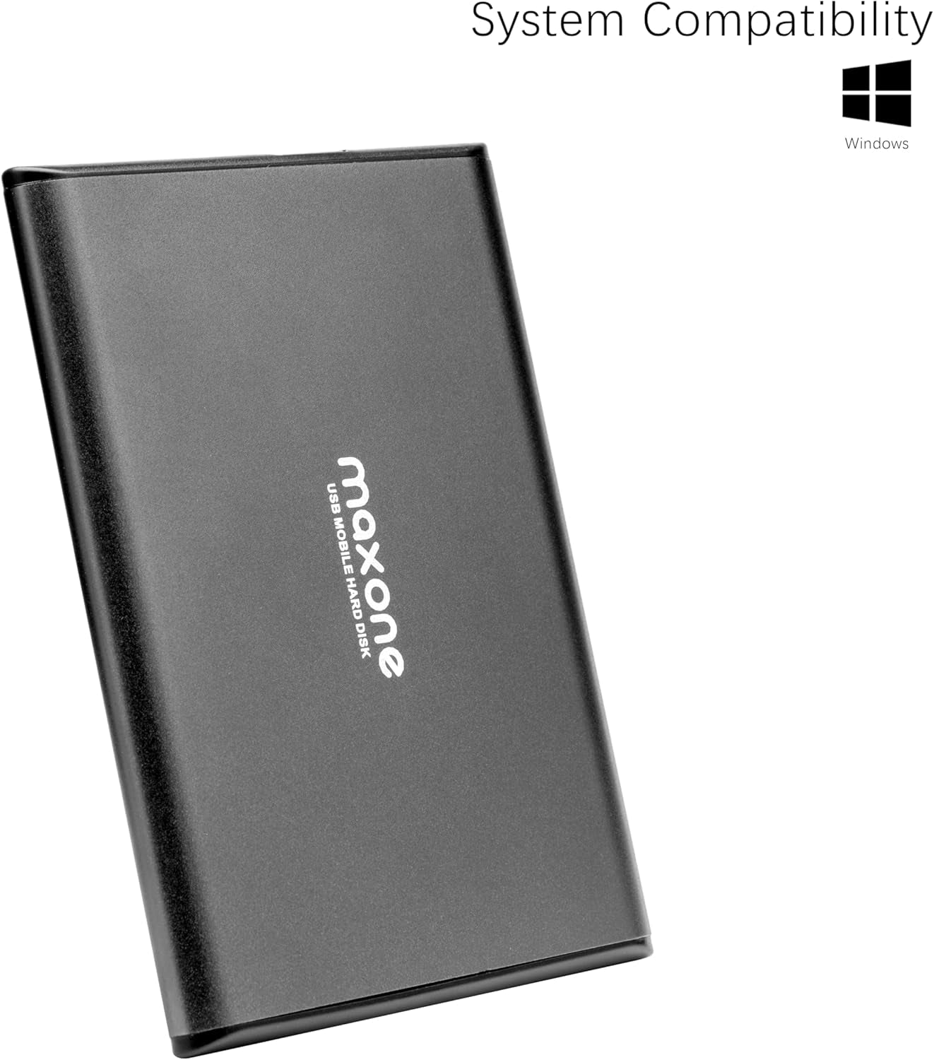 1TB Ultra Slim Portable External Hard Drive HDD USB 3.0 for PC, Mac, Laptop, Charcoal Grey