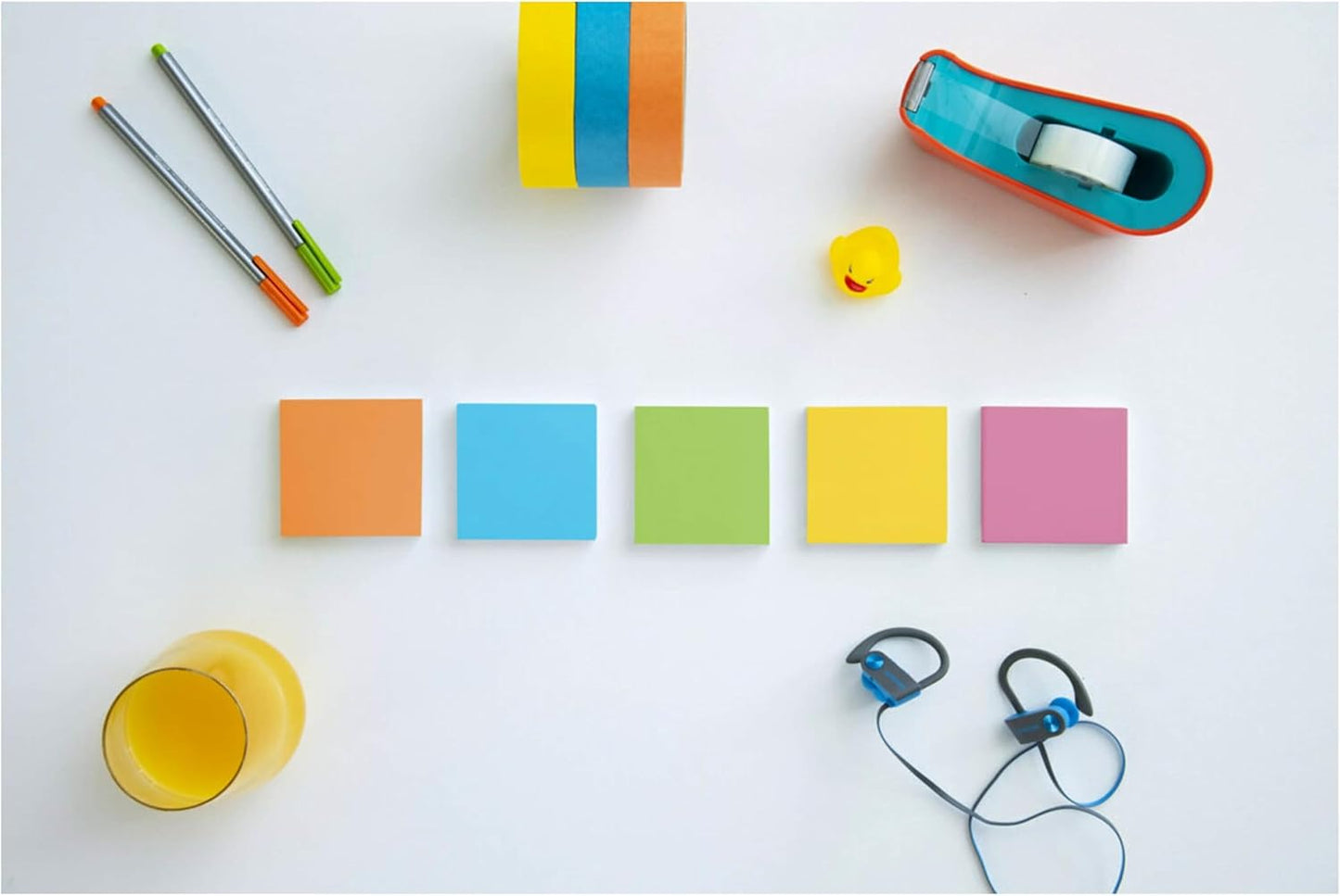 Super Sticky Notes, 24 Sticky Note Pads, 3 X 3 In., School Supplies, Office Products, Sticky Notes for Vertical Surfaces, Monitors, Walls and Windows, Energy Boost Collection