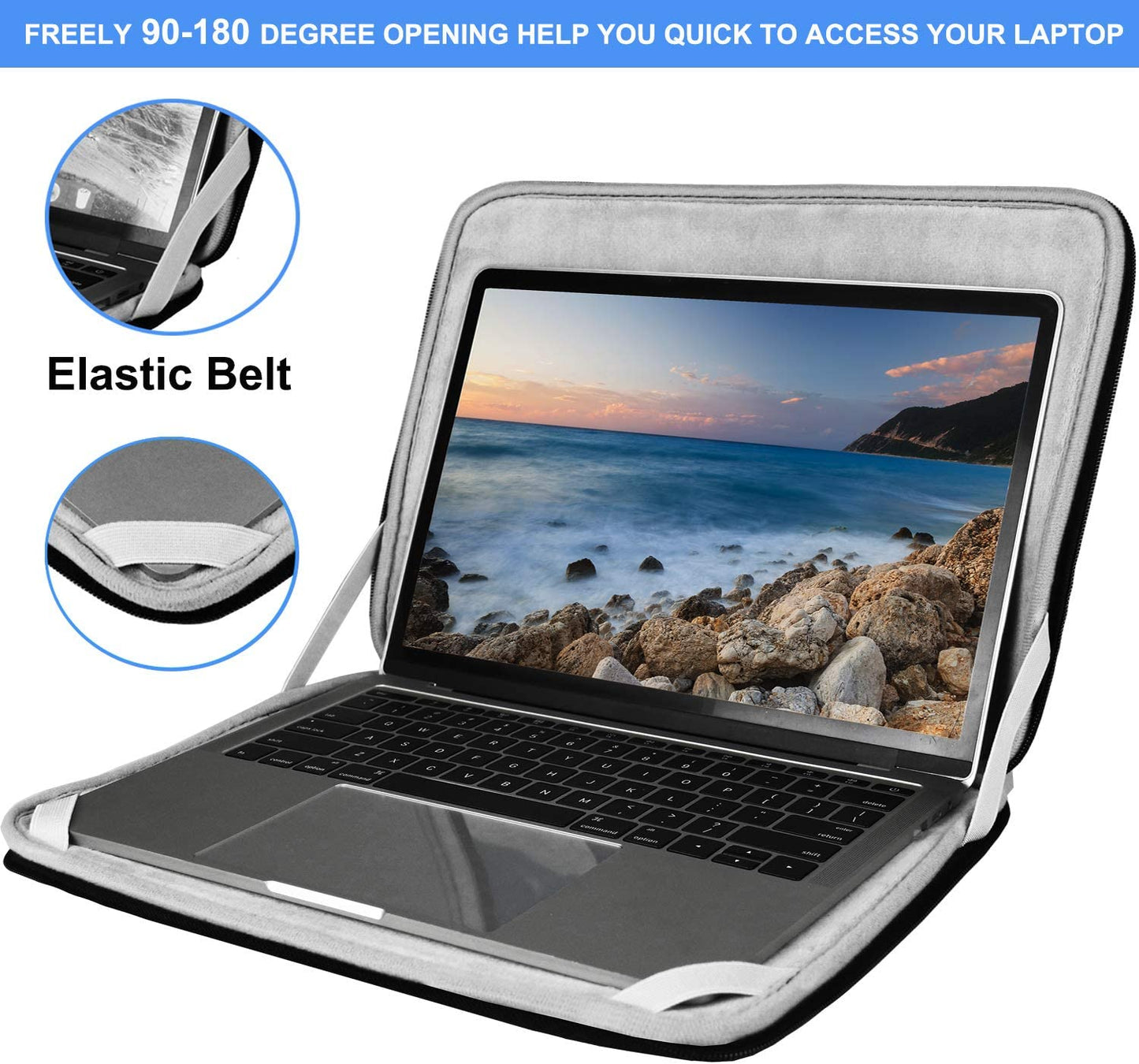 Laptop Sleeve, 15.6 Inch, Durable Shockproof Protective Cover, Compatible with HP, ASUS, Lenovo, Acer, Notebook, Computer, Black