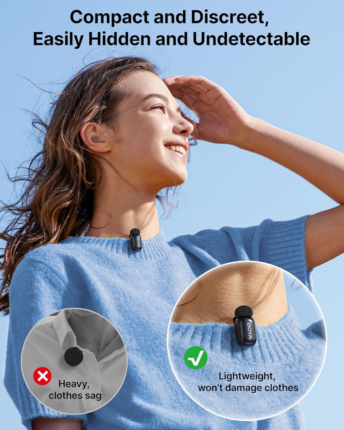 Mini Wireless Lavalier Microphone for Android/Tablets/Pc with USB C Plug,Noise Reduction,30H Battery Life with Charging Case,Ai Voice Changer,Lapel Microphone Wireless for Video Recording Podcast