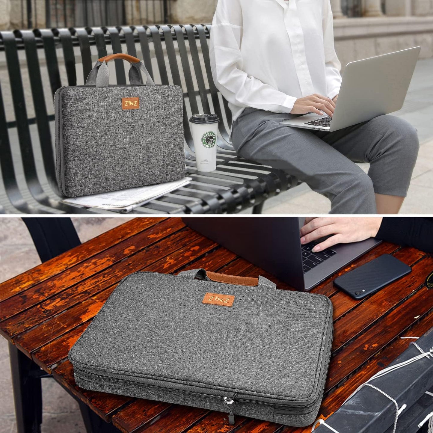 Slim Expandable Laptop Case 15.6 Inch Sleeve Upgraded Protective Durable Recycled Carrying Case Compatible with Macbook 15" & 16" and Most 15" 15.6" 16" Notebook,D01G01