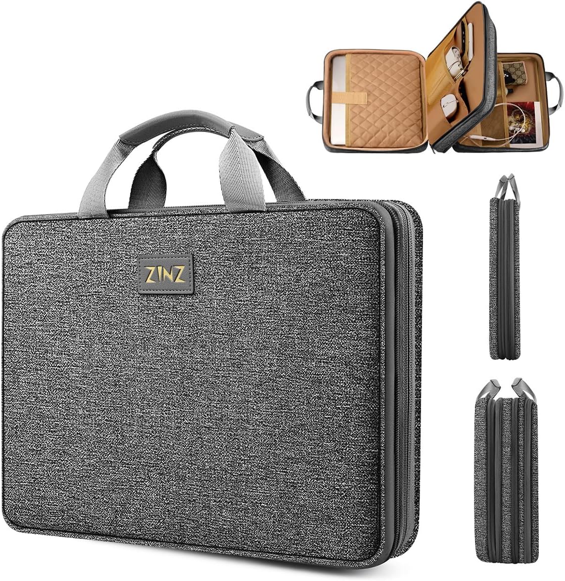 Slim Expandable Laptop Case 15.6 Inch Sleeve Upgraded Protective Durable Recycled Carrying Case Compatible with Macbook 15" & 16" and Most 15" 15.6" 16" Notebook,D01G01