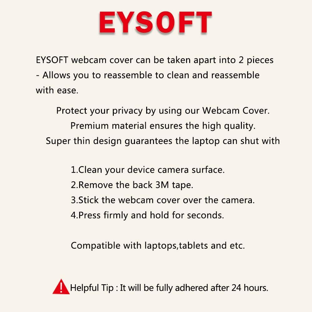 Webcam Cover, Webcam Cover Slide Compatible for Laptop, Desktop, PC, Macbook Pro, Imac, Mac Mini, Ipad Pro, Smartphone,Protect Your Privacy and Security,Strong Adhesive (Black)