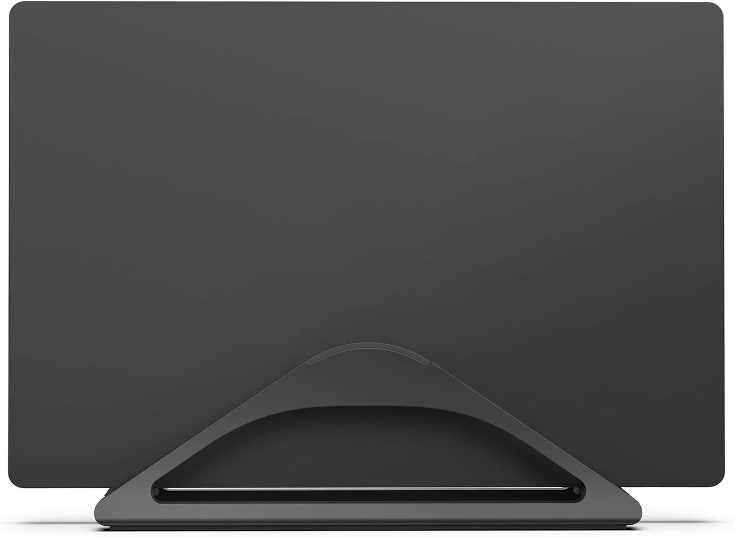 Vertical Laptop Stand for Desks in Matte Black, Upright Adjustable Holder to Dock Apple Macbook, Macbook Pro, and Other Laptops to Organize Work & Home Office, Automatic Grip