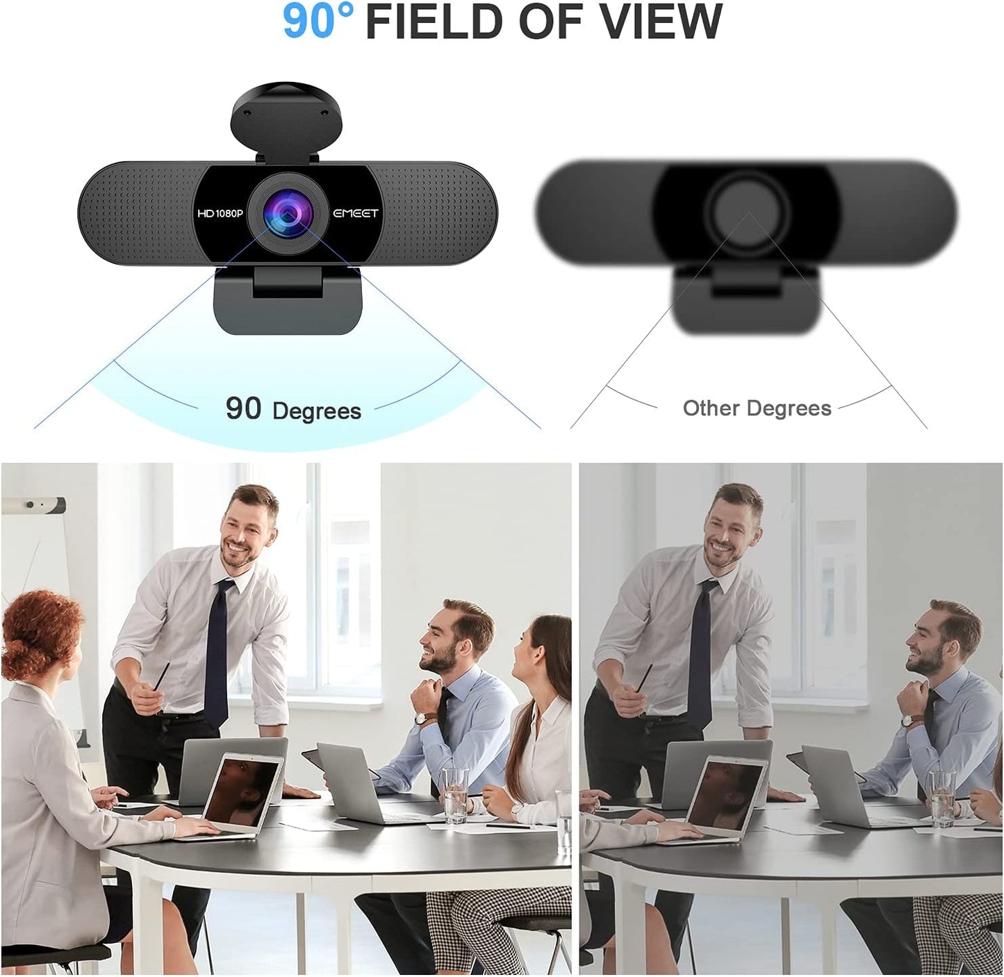 1080P Webcam with Microphone, C960 Web Camera, 2 Mics Streaming Webcam, 90Β°FOV Computer Camera, Plug and Play USB Web Cam for Online Calling/Conferencing, Zoom/Skype/Facetime/Youtube, Laptop/Pc