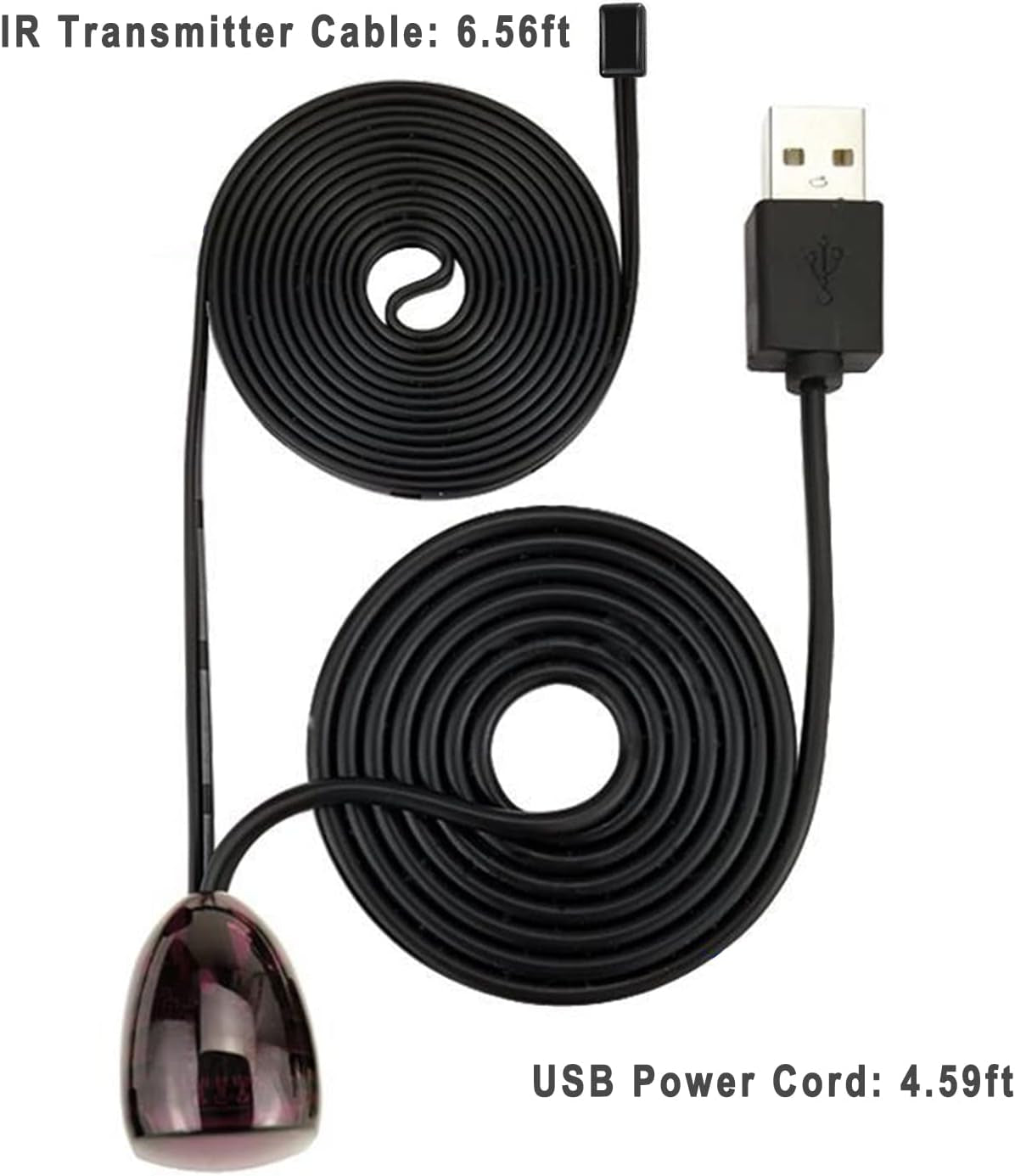 IR Repeater Transmitter Kit 10FT Infrared Remote Control Extender Cable Universal IR Blaster Emitter up to 15FT Signal Range for Blu-Ray/Dvd Player, Cable Box, STB, Receiver, Amplifier, More