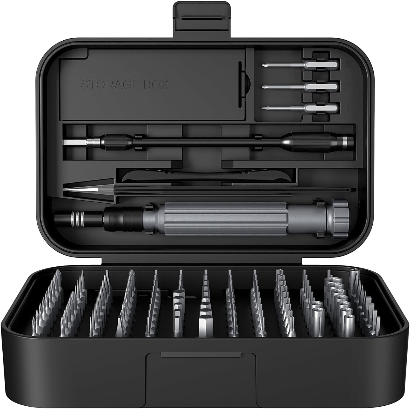 Precision Screwdriver Set, 150 in 1 Electronics Tool Kit with 120 Bits Magnetic Screwdriver Set & 30-Bit Tool Set Handy Repair Tool for Computer Phone Watch Camera Laptop, Black