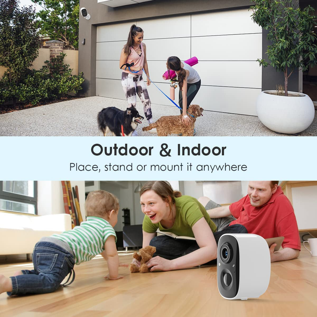 Security Cameras Wireless Outdoor, 2K Color Night Vision AI Motion Detection 2-Way Talk Battery Powered Wifi Home Indoor Camera IP65 Weatherproof Spotlight Siren Alarm Cloud/Sd Storage 2-Pack