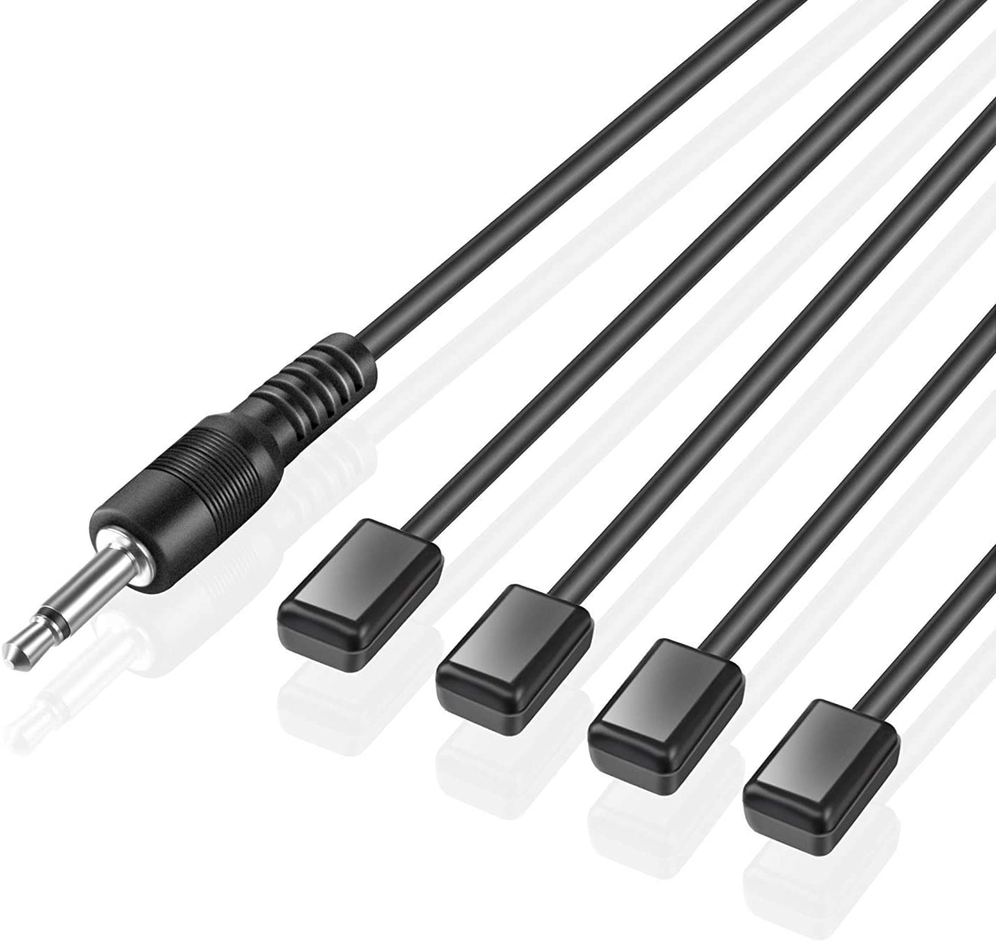 IR Repeater Hidden Infrared Remote Extender System 1 Receiver 4 Emitters Control Kit USB Adapter for Amplifier Cable Box Satellite TV Receiver CD Player DVD Player Blu-Ray Player