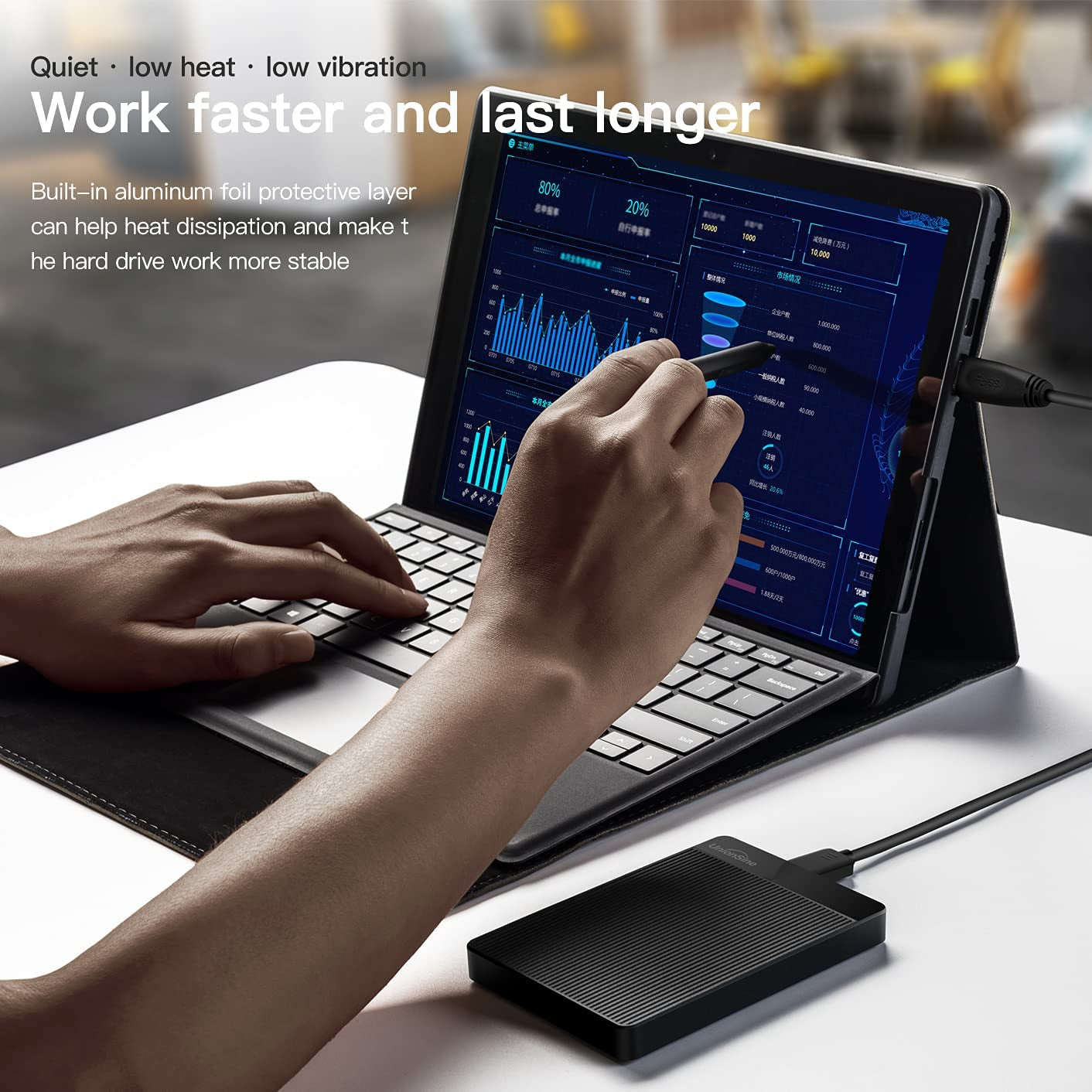 1TB Ultra Slim Portable External Hard Drive HDD-USB 3.0 for PC, Mac, Laptop, PS4, Xbox One, Xbox 360-Hd2510(Black)