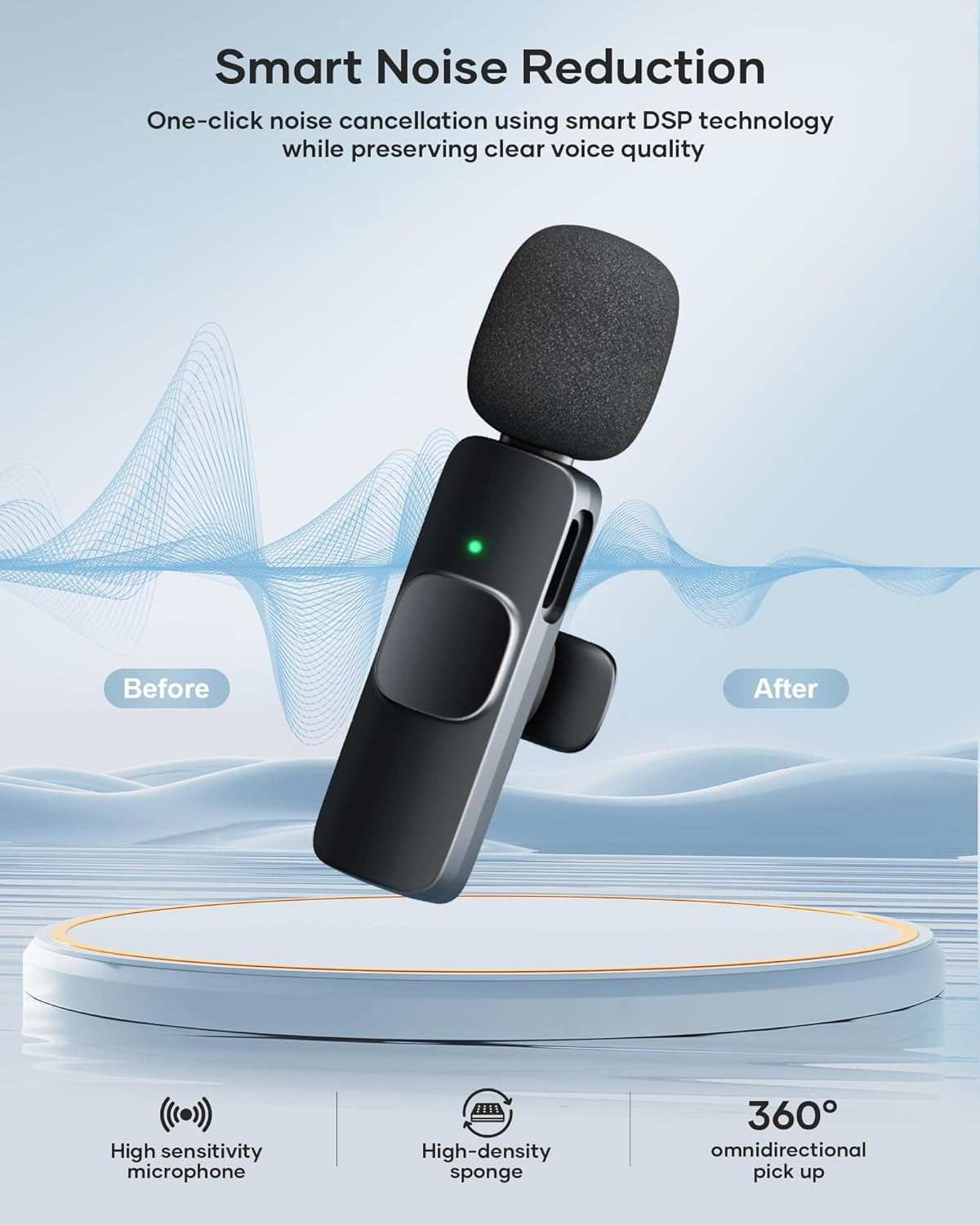2 Pack Wireless Lavalier Microphone for Iphone Ipad and Android Phone, Lapel Mic Plug and Play Wireless Mic Noise Reduction Microphone for Video Recording Interview Podcast Vlog Youtube Tiktok