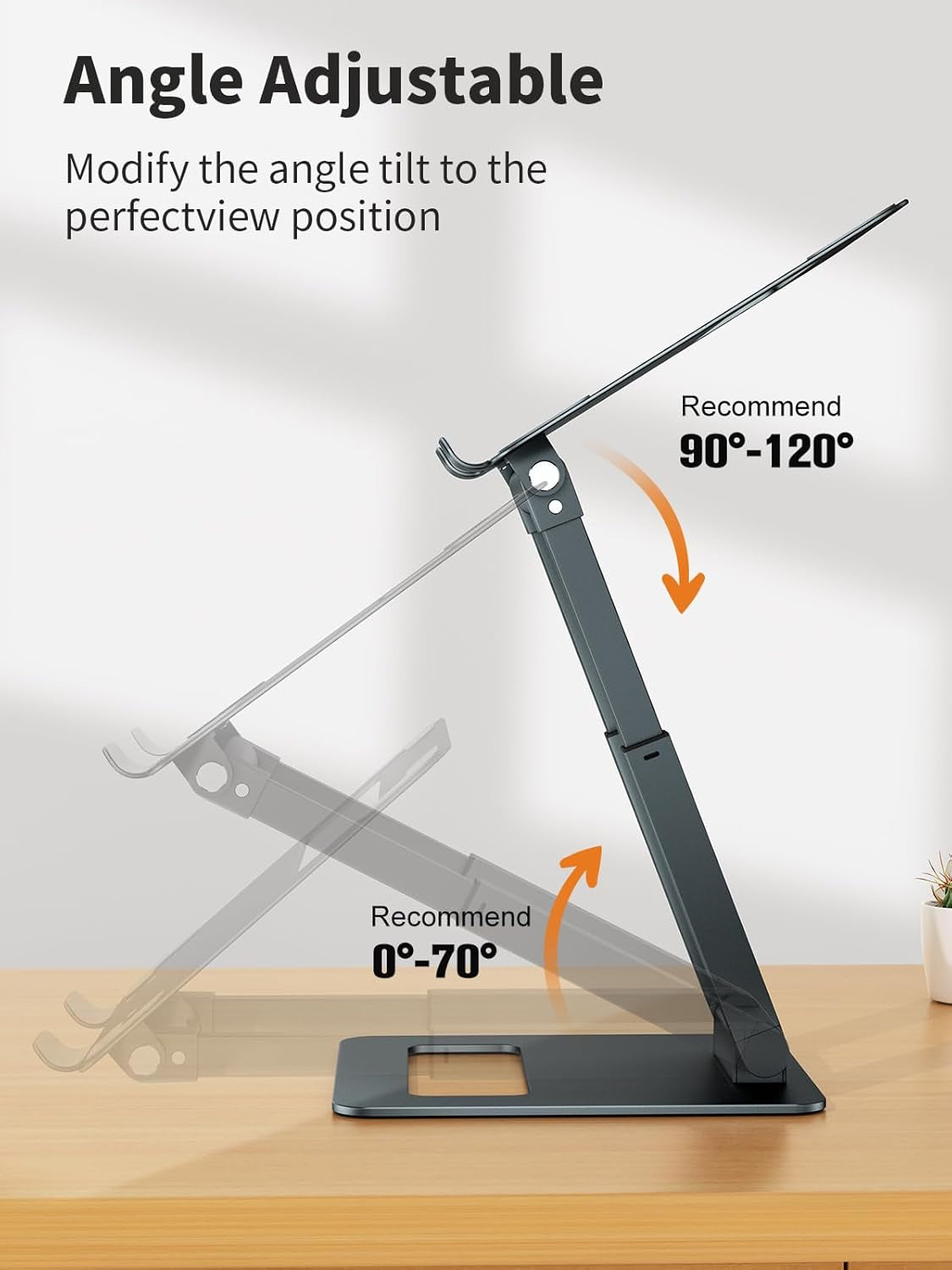 Laptop Stand for Desk Adjustable Height, Telescopic 360 Rotating Pull Out Design Ergonomic Laptop Riser Fits All Macbook, Laptops -Gray