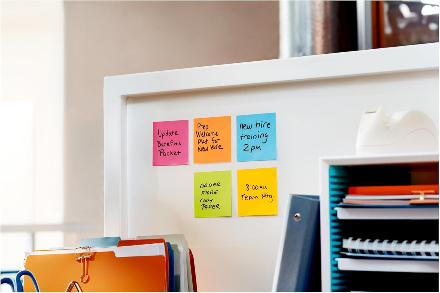 Super Sticky Notes, 24 Sticky Note Pads, 3 X 3 In., School Supplies, Office Products, Sticky Notes for Vertical Surfaces, Monitors, Walls and Windows, Energy Boost Collection