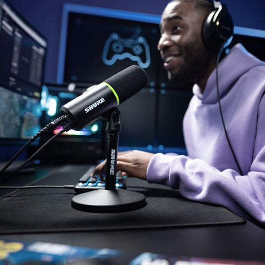 MV6 Gaming Microphone, Dynamic USB PC Mic for Video Games & Streaming - Desktop Stand, Background Noise Cancellation, Tap-To-Mute & 3.5Mm Output for Real-Time Headphone Monitoring