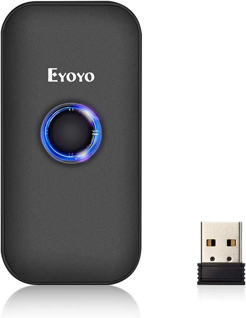 Mini 1D Bluetooth Barcode Scanner, 3-In-1 Bluetooth & USB Wired & 2.4G Wireless Barcode Reader Portable Bar Code Scanning Work with Windows, Android, Ios, Tablets or Computers