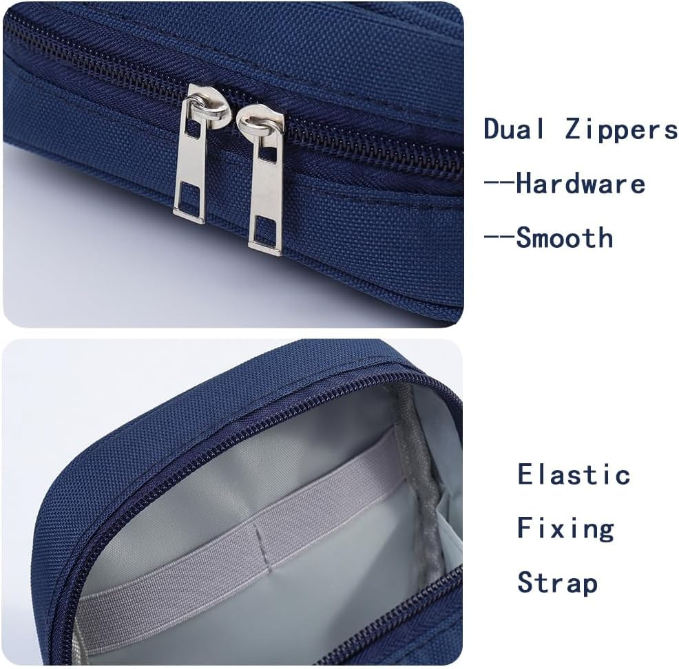 Storage Pouch for Small Electronics and Accessories,Tech Bag,Electronic Organizer Case Compatible with Macbook Laptop Charger,Mouse,Cables,Hub,Power Bank,Earphone,Toiletries Cosmetics (Grey)