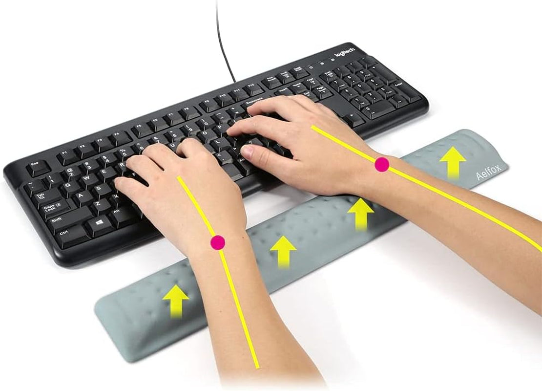 Memory Foam Keyboard Wrist Rest&Mouse Wrist Rest, Ergonomic Design Wrist Pad for Computer Keyboard Laptop Wrist Support, Arm Rest for Desk Accessories in Home Office School(Black)