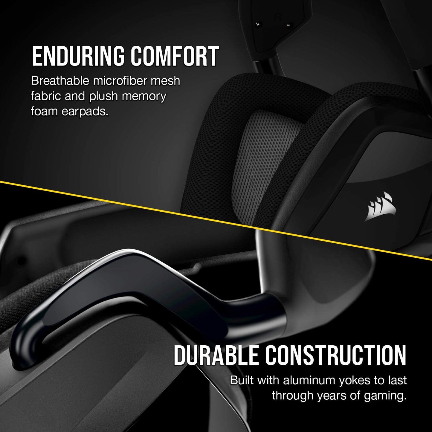 VOID RGB ELITE Wireless Gaming Headset β 7.1 Surround Sound β Omni-Directional Microphone β Microfiber Mesh Earpads β up to 40Ft Range β Icue Compatible β PC, Mac, PS5, PS4 β Carbon