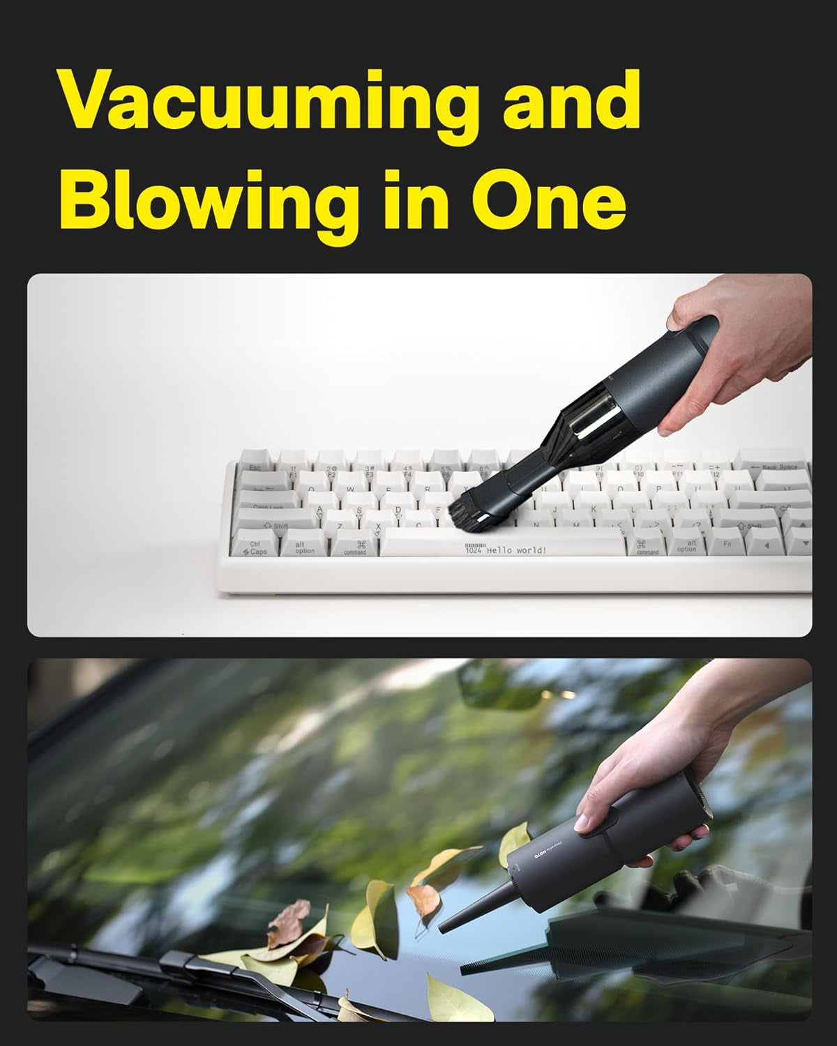 Handheld Vacuum Cleaner Cordless, Desk Vacuum Cleaner Compressed Electric Air Duster 15000Pa Suction, 4-In-1 Portable Vortex Vacuum Dust Buster Air Blower for Computer, Keyboard