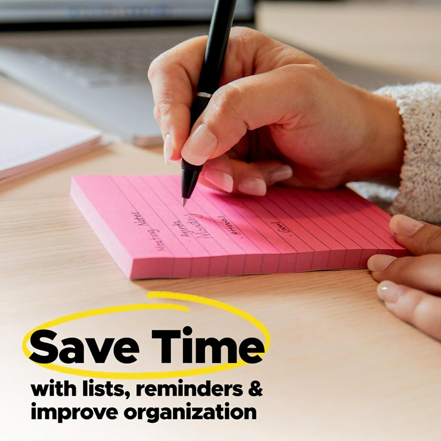 Super Sticky Notes, 24 Sticky Note Pads, 3 X 3 In., School Supplies, Office Products, Sticky Notes for Vertical Surfaces, Monitors, Walls and Windows, Energy Boost Collection