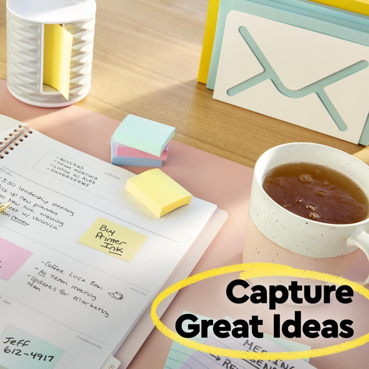 Notes, 3 in X 3 In, 18 Sticky Notes Pads, 100 Sheets per Pad, the Iconic Canary Yellow Note, School Supplies and Oο¬ce Products