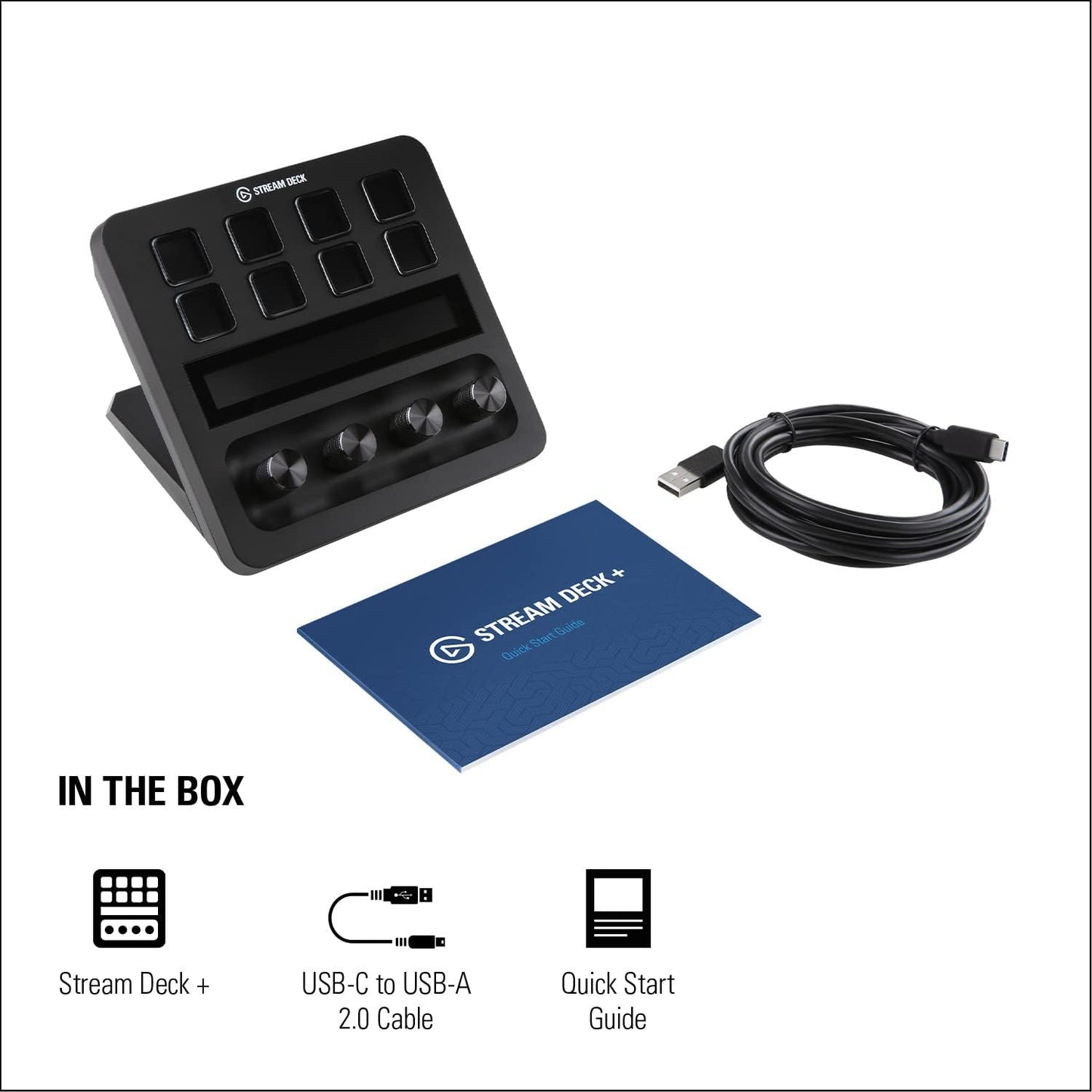 Stream Deck +, Audio Mixer, Production Console and Studio Controller for Content Creators, Streaming, Gaming, with Customizable Touch Strip Dials and LCD Keys, Works with Mac and PC