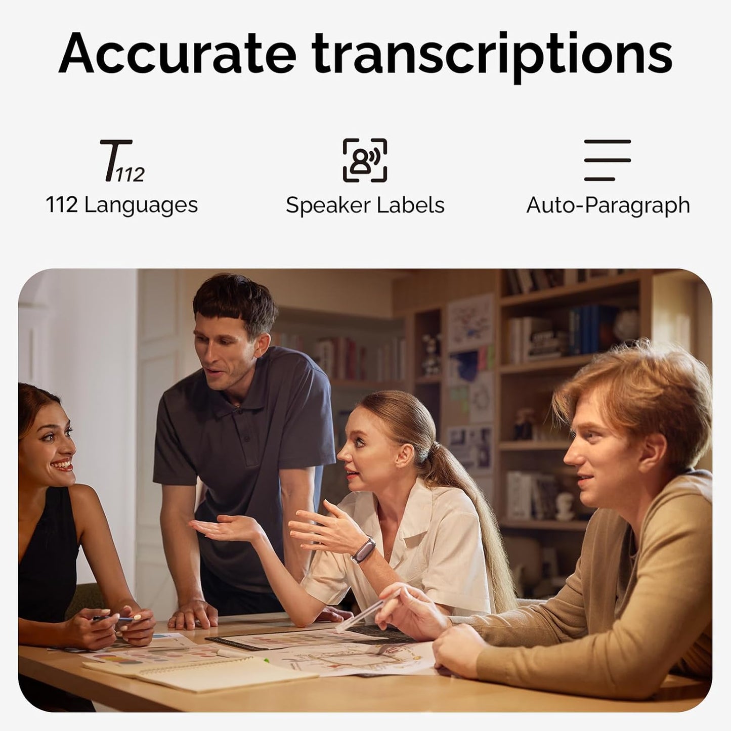 AI Voice Recorder, Notepin Voice Recorder, App Control, AI Notetaker, AI Transcribe & Summarize Support 112 Languages, 64GB Memory, Audio Recorder for Lectures, Meetings, Gray