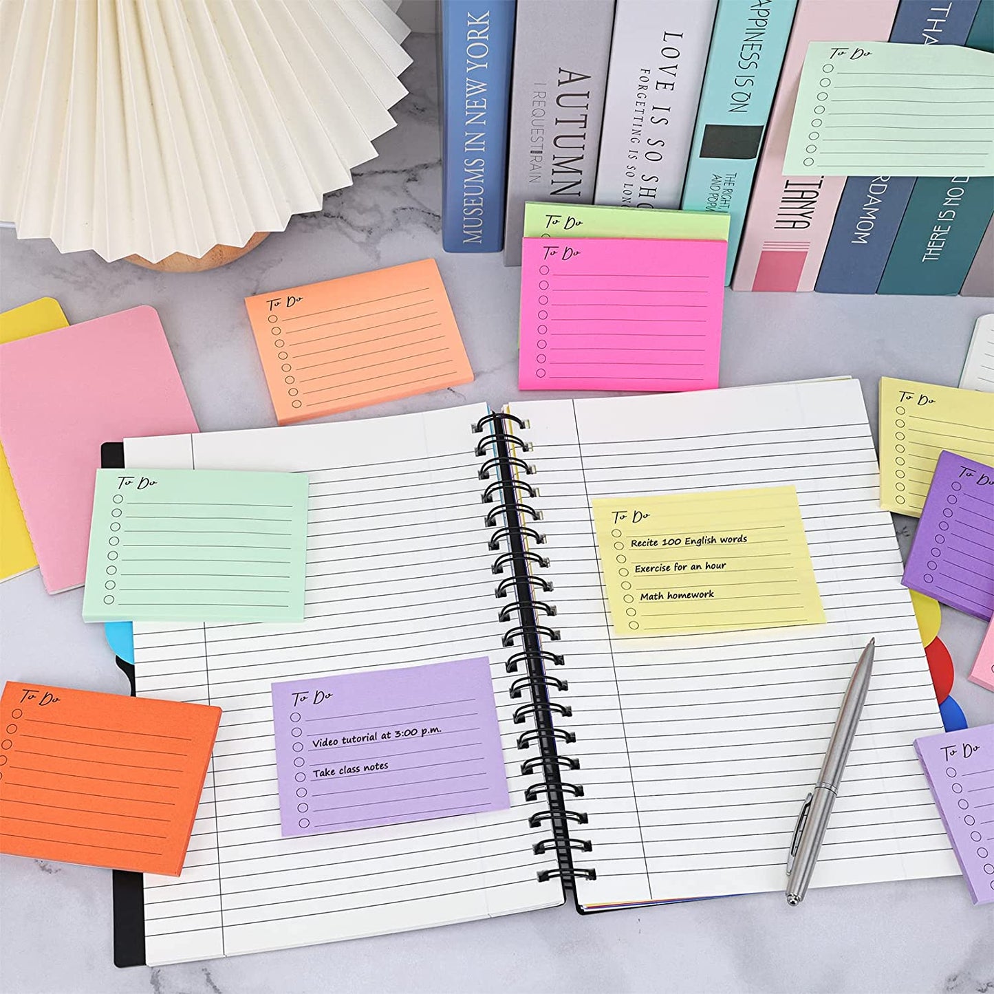 10 Pack Lined Sticky Notes, 3"X4", 500 Sheets, to Do List Notepad, Sticky Notes with Lines, to Do List Planner, Square Sticky Notes for Office, Meeting, School, Home