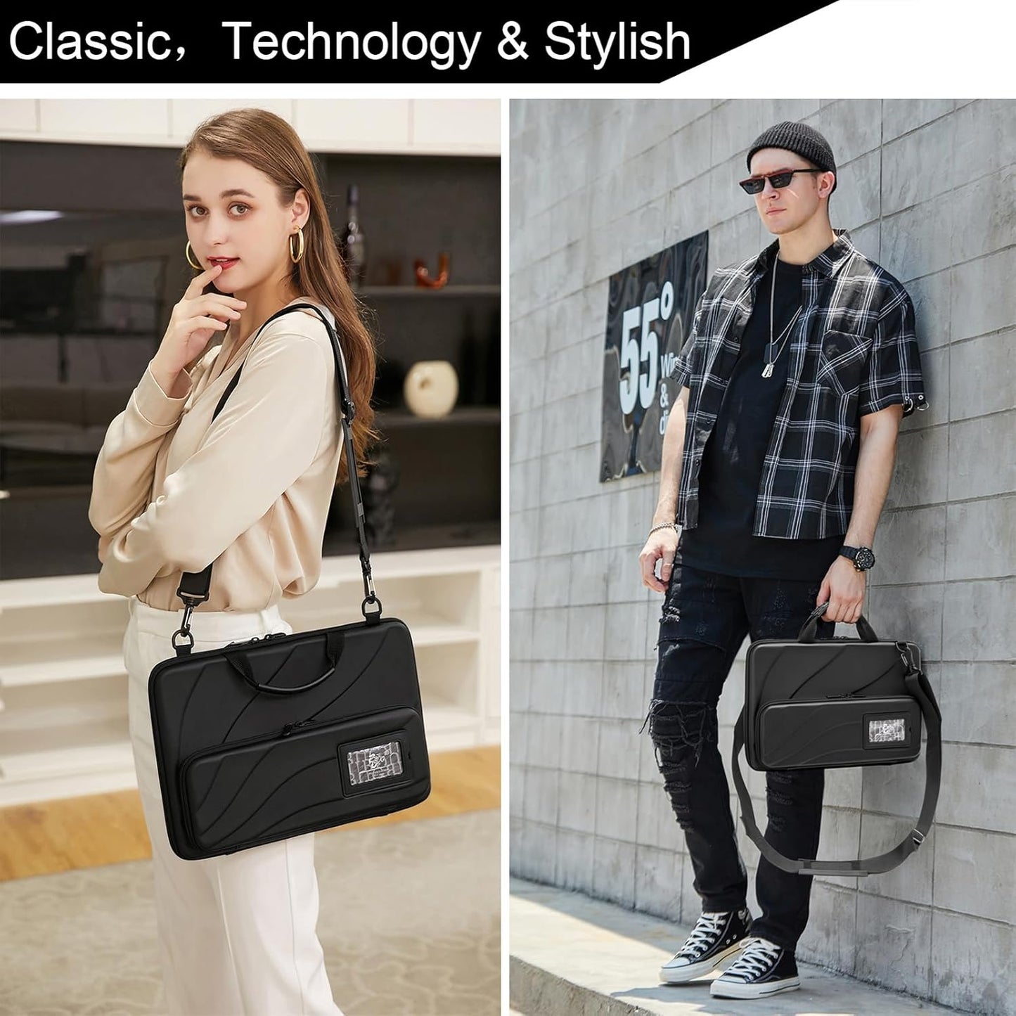 14.2-15.6 Inch Laptop Case Hard Shell, Protective Laptop Carrying Case with Stand for Heat Dissipation