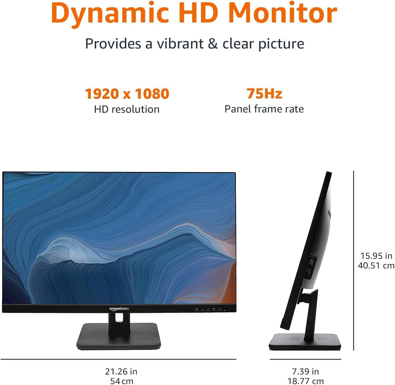 24-Inch IPS Monitor 75 Hz Powered with AOC Technology FHD 1080P HDMI, Display Port and VGA Input VESA Compatible Built-In Speakers for Office and Home, Black