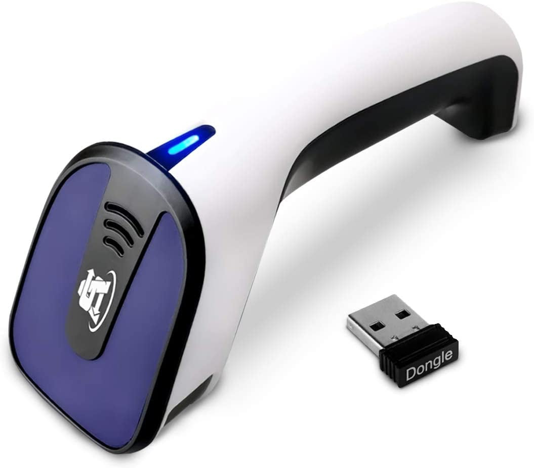 Portable Wireless Bluetooth Barcode Scanner: 3-In-1 Hand Scanners - Cordless, Rechargeable 1D and 2D Scan Gun for Inventory Management - Wireless, Handheld, USB Bar Code/Qr Code Reader