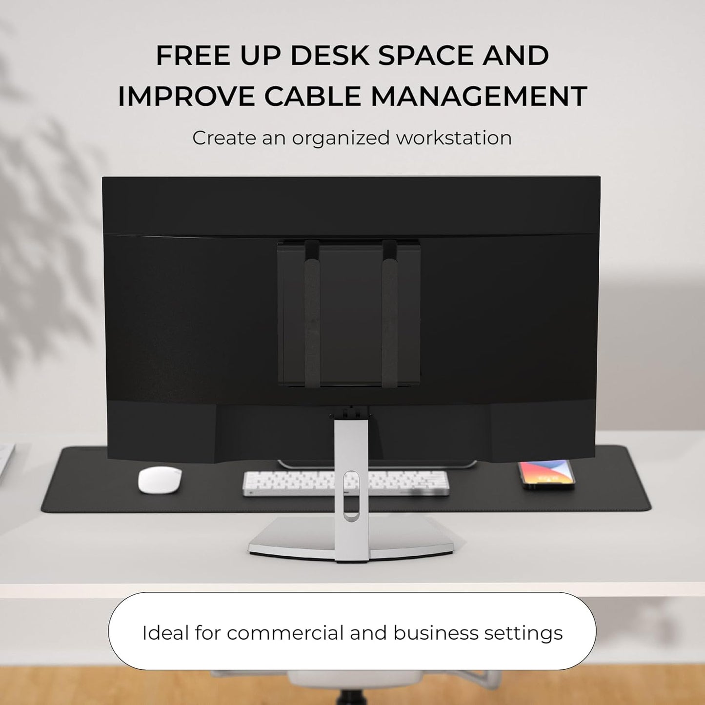 Universal Wall and VESA Mount, Adjustable Strap for Small Computers, UPS Units, Cable Boxes, Modems and Other Electronic Devices, Mounts on the Wall or Back of a Computer Monitor