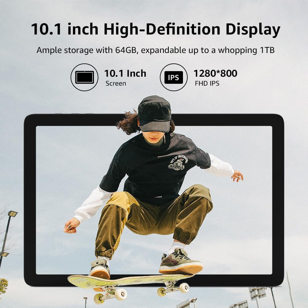 10" Tablet, 2025 Android 14 with Octa-Core Processor, 8GB&64GB Storage(Expand to 512GB), Metal Casing Upgrade, Dual Camera, Wifi 6&Bth 5, 5000Mah Battery