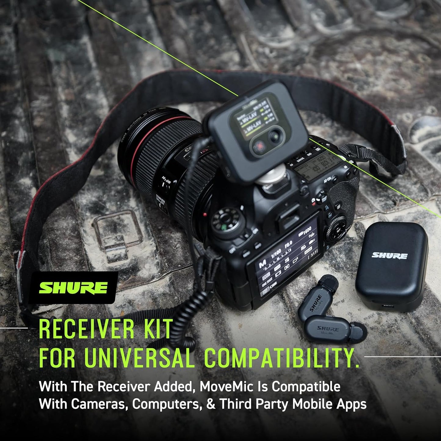 Movemic One - Pro Direct to Phone Wireless Lavalier Microphone for Iphone & Android, Bluetooth Mini Mic, 24 Hours Charge, Quick Set Up, IPX4, Compact & Portable Clip Lav (MV-ONE-Z7)