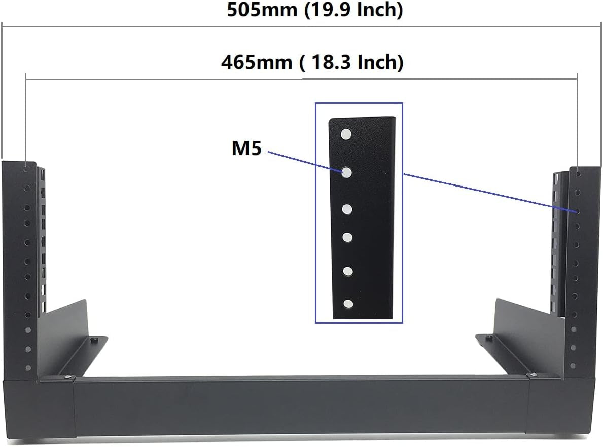 4U Desktop Network Rack 19 Inches Small Open Frame Rack 2 Post Free-Standing Tabletop Rack for Server, Patch Panel, Data, AV, It,Studio or Networking Equipments (4U)