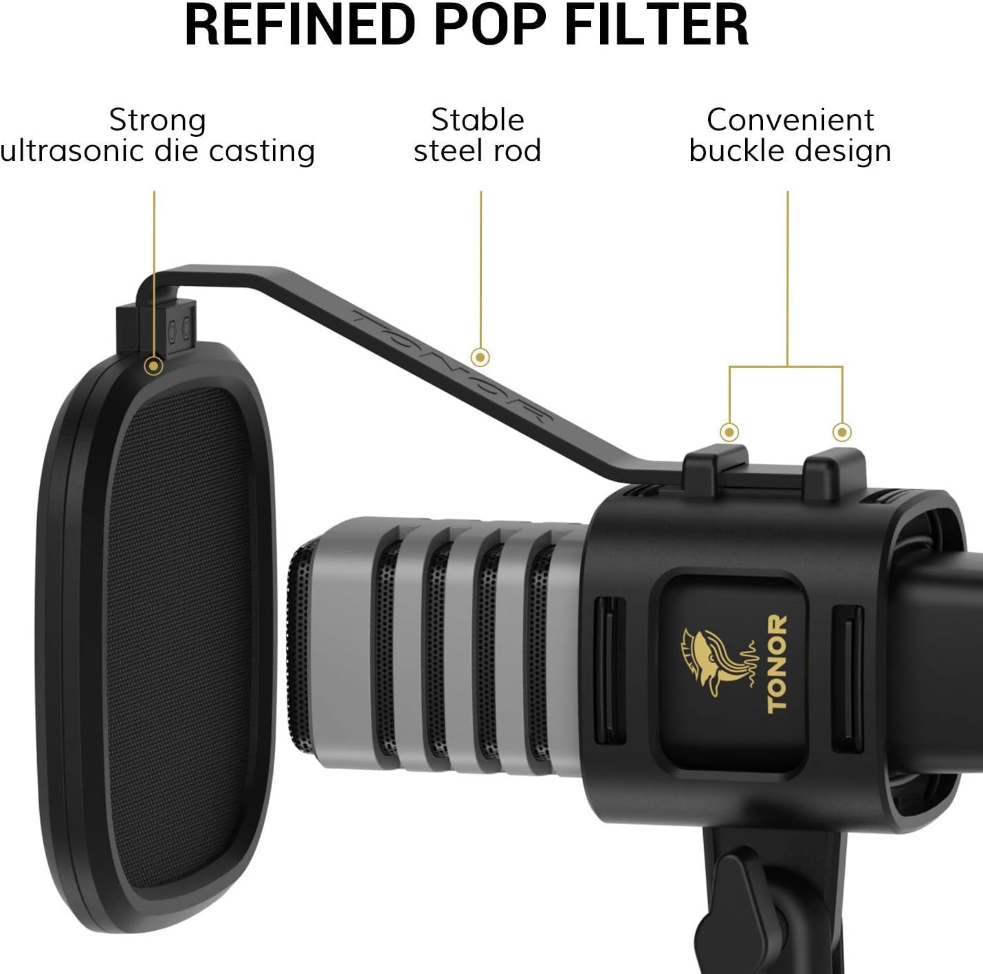 USB Microphone for PC, Cardioid Condenser Computer Mic with Tripod Stand, Pop Filter, Shock Mount for Gaming, Streaming, Podcasting, Youtube