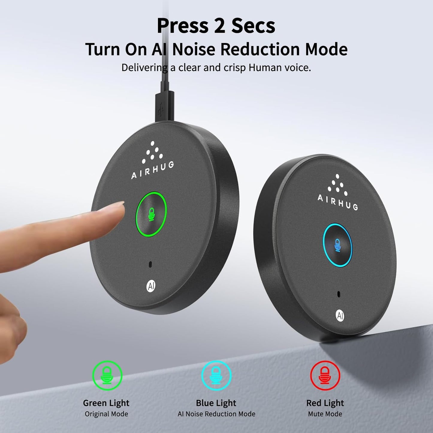 USB Microphone,Desktop Computer Mic, Mute Button with LED Indicator,Ai Noise Reduction,Plug & Play Omnidirectional Condenser PC Laptop Mics,For Online Calls/Class/Recording Video