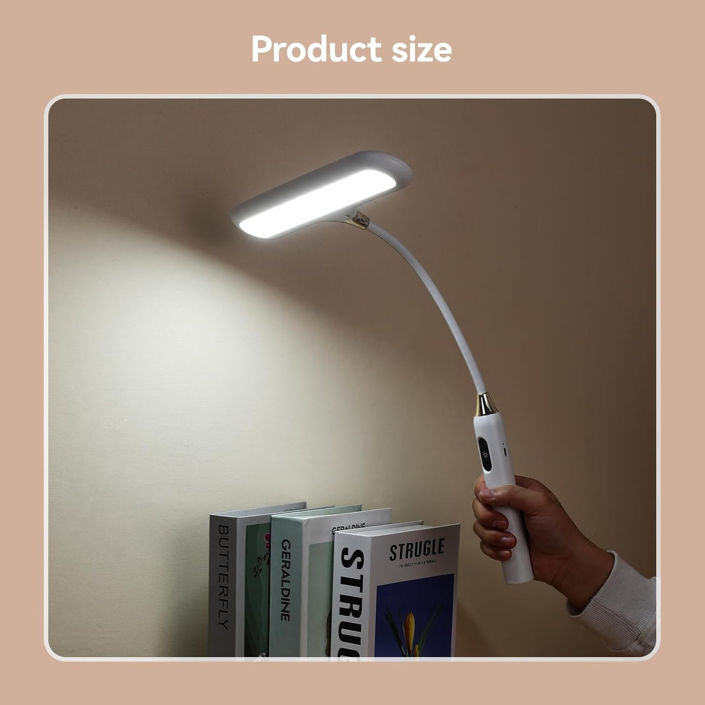 LED Desk Lamp 6778B - Touch Control, Adjustable 2700-7000K Color Temperature, 700 Lumens, 360° Flexible Gooseneck, USB-C Charging, 2.5Hrs Cordless, Eye-Caring Light (White)
