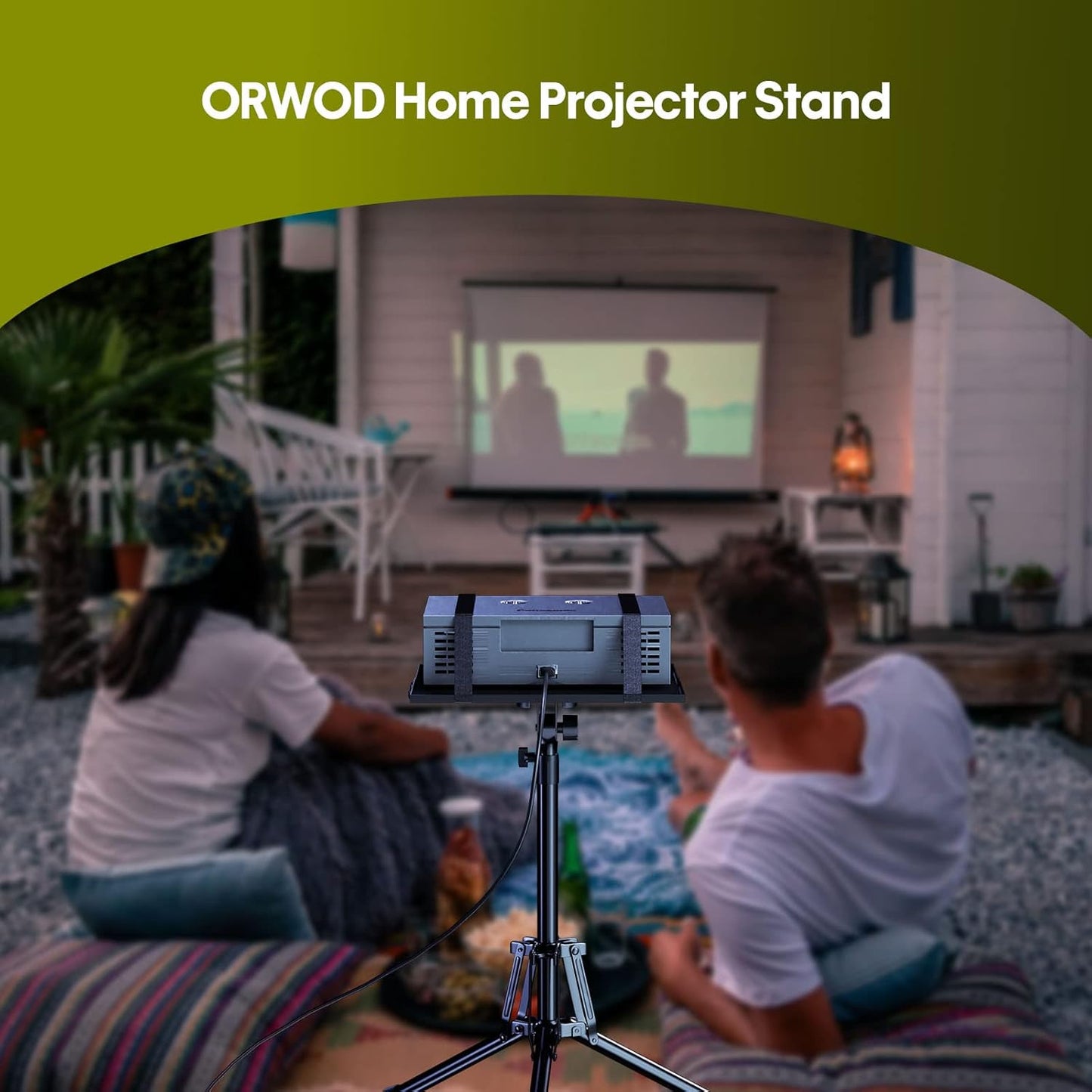 Projector Stand Laptop Tripod Stand - Portable Stand Adjustable Height 20 to 60 Inch, Projector Stand with Gooseneck Phone Holder & Mouse Tray, Laptop Floor Stand for Podium, Home, Studio, DJ Racks