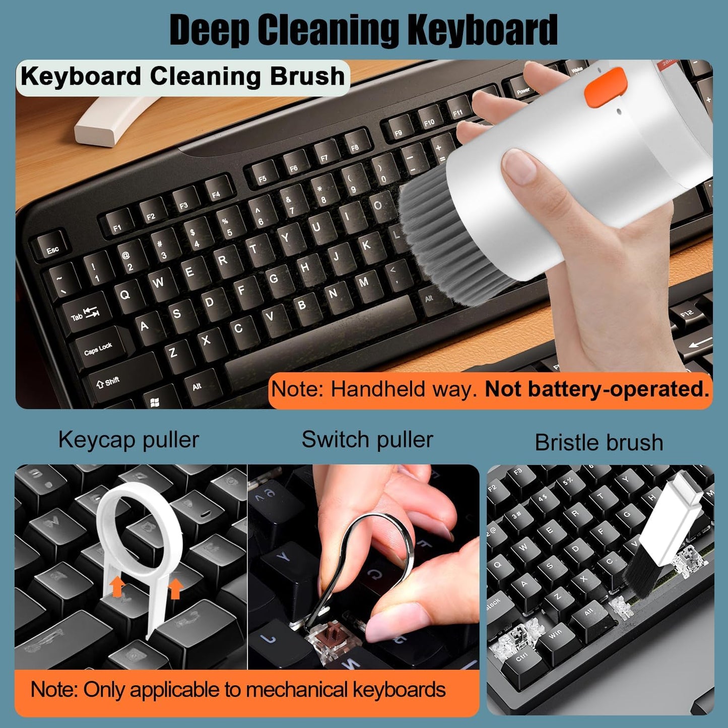 20 in 1 Multifunctional Cleaner Kit for Electronic Devices, Keyboard Cleaning Brush, Headphones Cleaner Kit for Airpods, Multi-Tool for Cleaning Laptop, Earbuds, Camera, Cellphones (White)