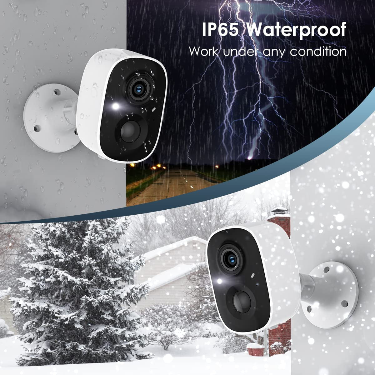 Security Cameras Wireless Outdoor, 2K Color Night Vision AI Motion Detection 2-Way Talk Battery Powered Wifi Home Indoor Camera IP65 Weatherproof Spotlight Siren Alarm Cloud/Sd Storage 2-Pack