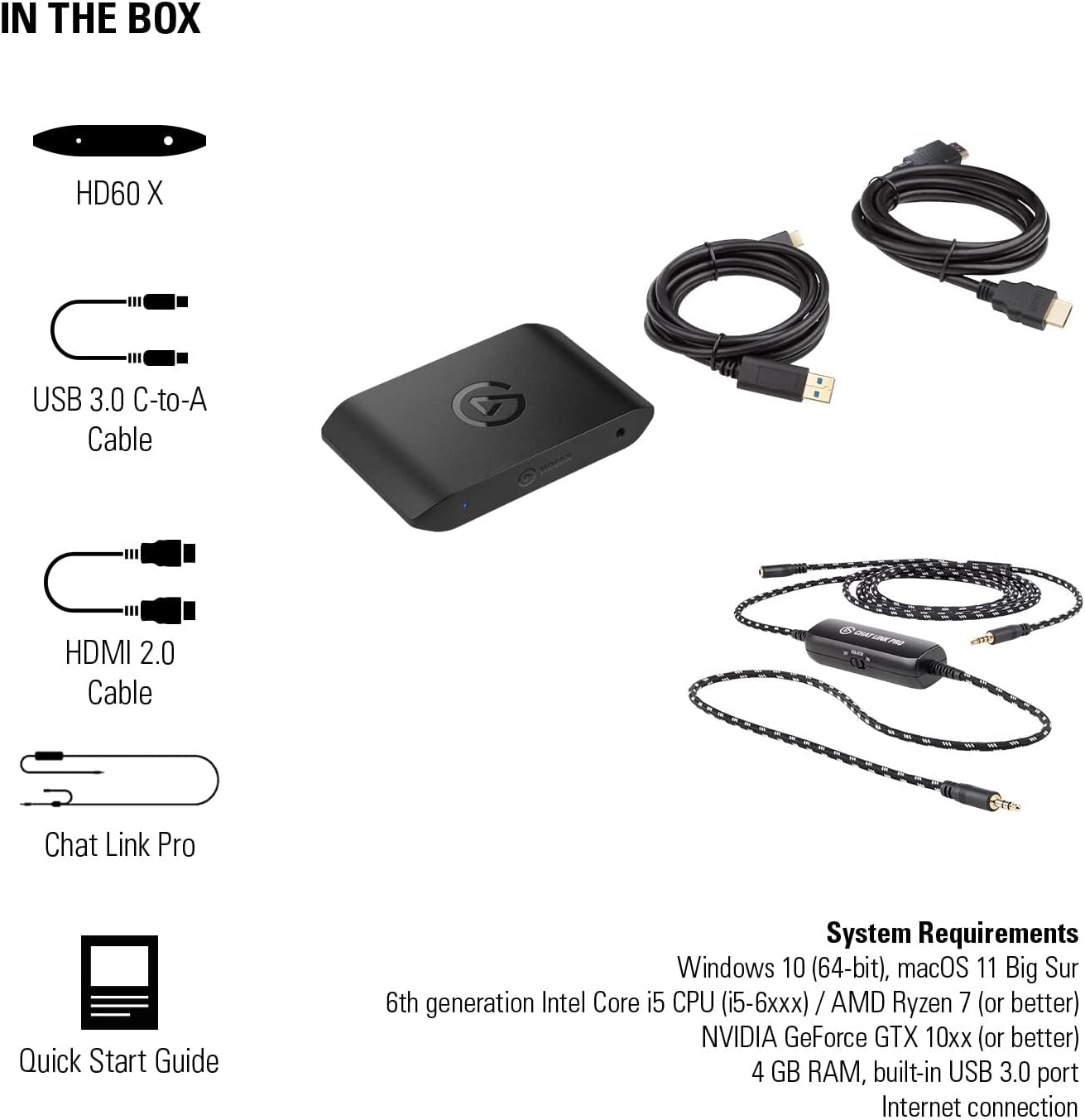 HD60 X External Capture Card & Chat Link Pro β Audio Adapter, for PS5, PS4, Nintendo Switch, Capture Voice Chat, Gameplay Sound, Extra Long Cable